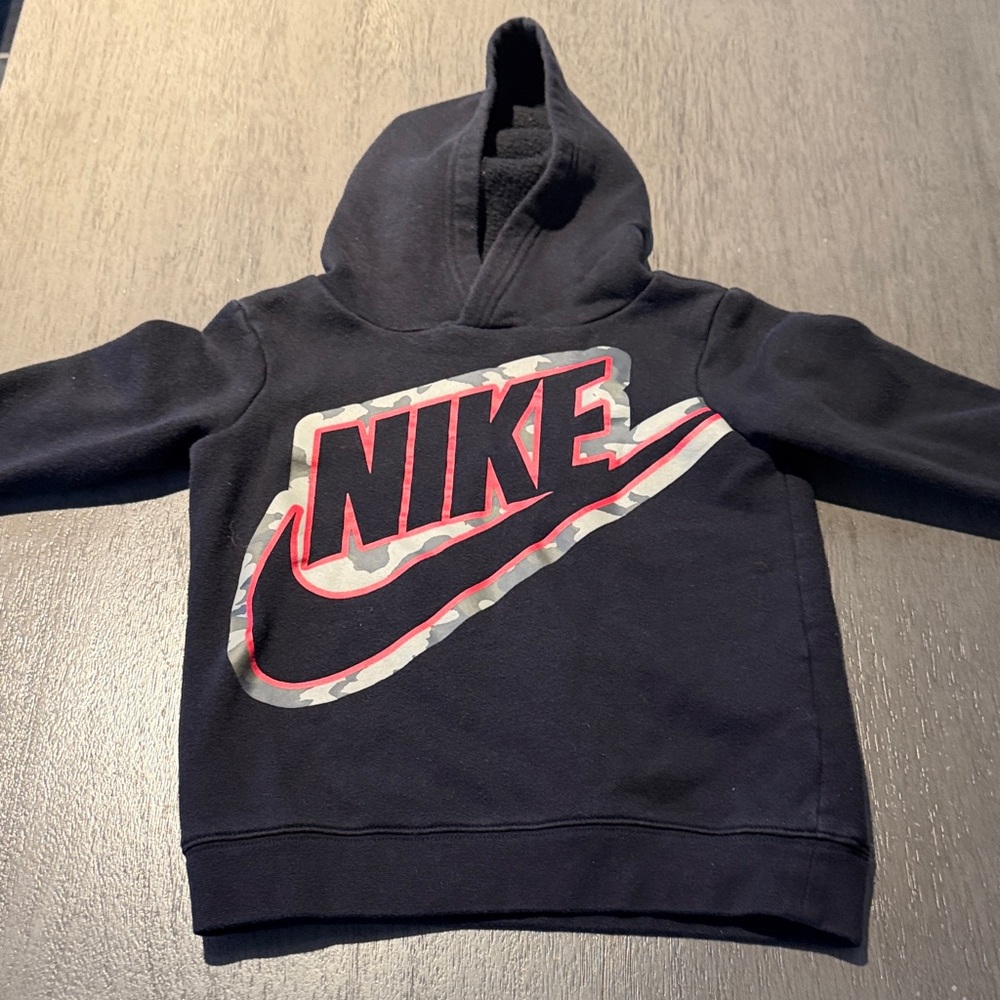 Nike Kids Black and Red Logo Hoodie